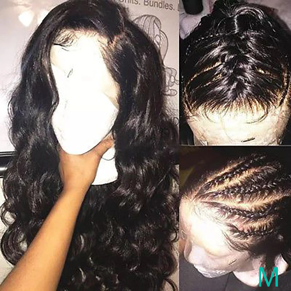 Парики из человеческих волос на сетке волнистые волосы предварительно