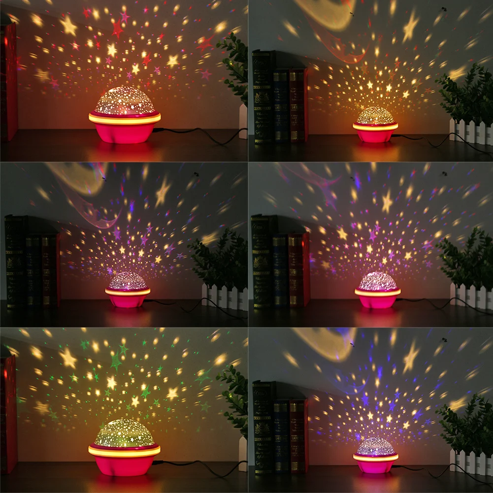 

UFO Starry Sky LED Projector Light USB Romantic Children Bedroom Home Moon Star Laser Night Lamp for Kids Gifts