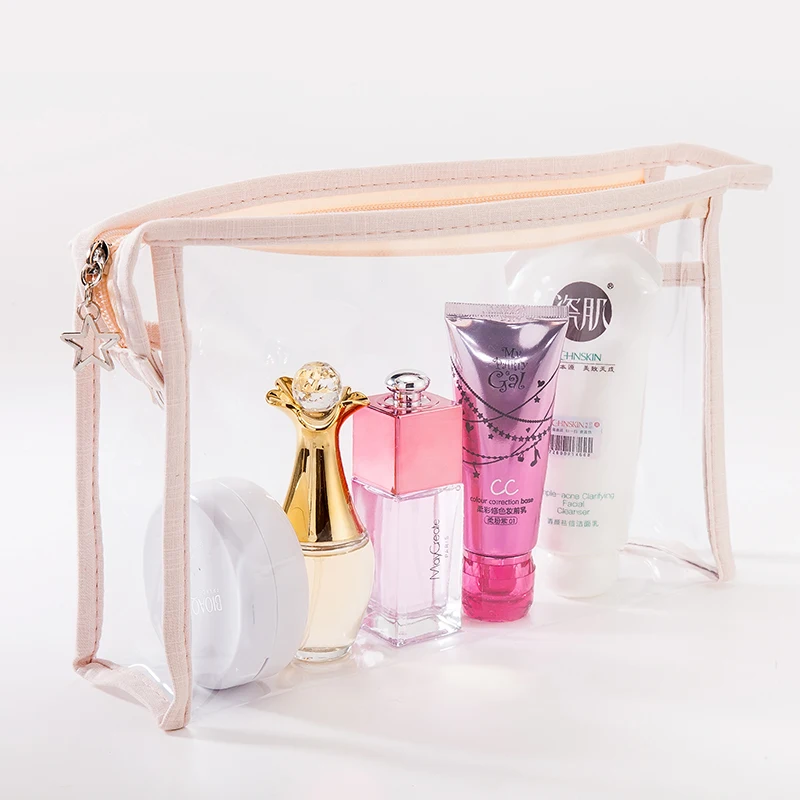 Модная прозрачная косметичка из ПВХ 3 шт. дорожный портативный органайзер для