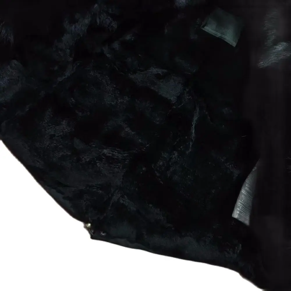 Большие размеры зимние парки из натурального енота черная мини куртка с