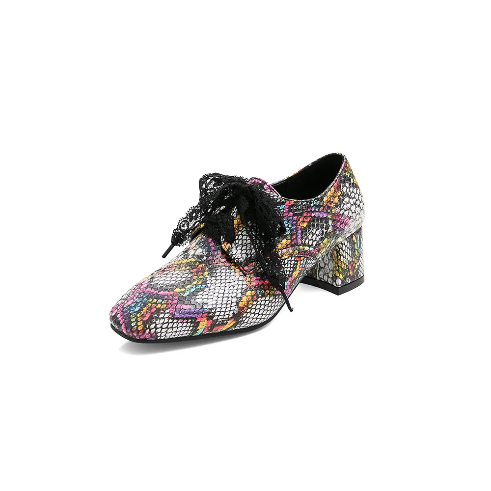 

Casual Woman Shoe Female Footwear Modis Clogs Platform Dress 2021 Creepers On Heels Big Size Basic PU Animal Prints Rome Med Lei