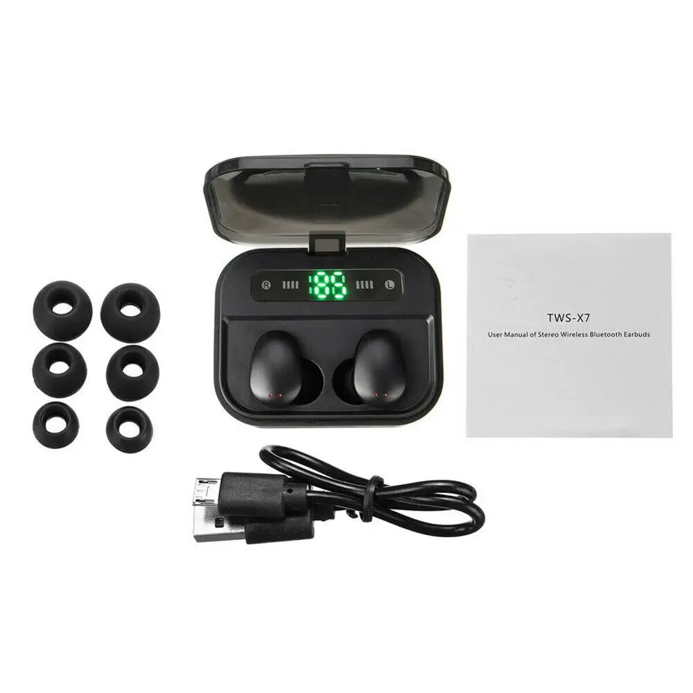 

X7 TWS 5.0 Bluetooth Earphone Stereo Sport Wireless Earbuds headset Mini Waterproof Headphone with 2200mAh Power