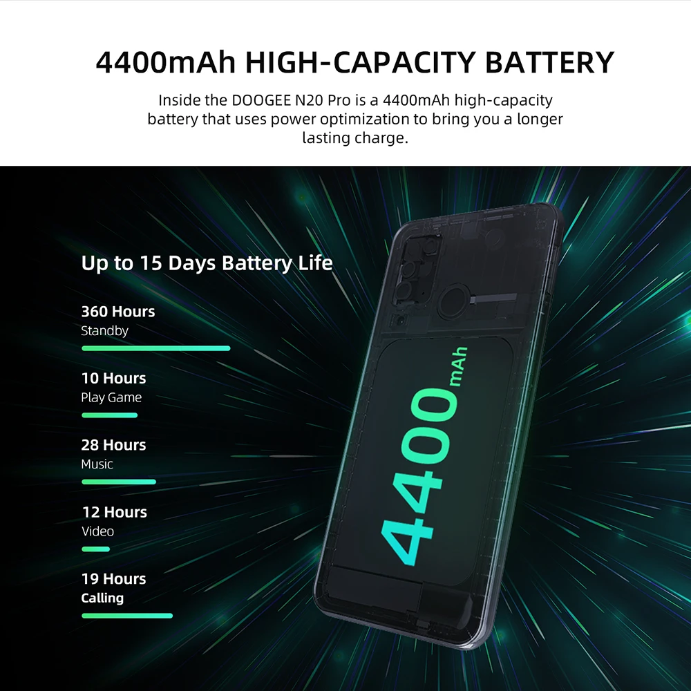 Смартфон Doogee N20 Pro мобильный телефон с четырёхкамерами 6 ГБ ОЗУ 128 Гб ПЗУ экран 3