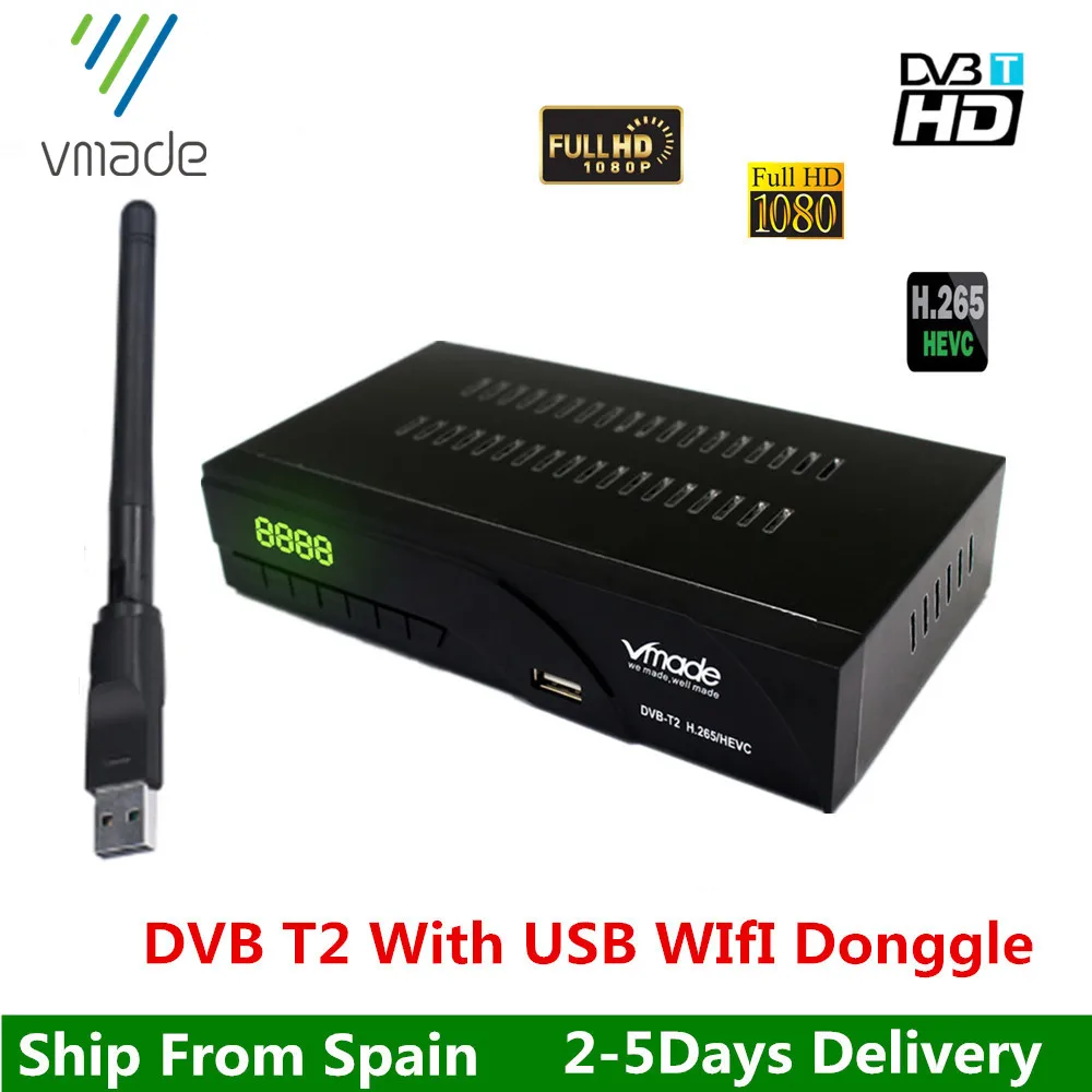 Vmade DVB T2 H.265/HEVC цифровой декодер каналов кабельного телевидения Коробки ресивера