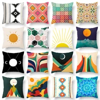 geometric print plush cushion cover multicolor striped decorative throw pillow cover home decor diamond print square pillowcase
