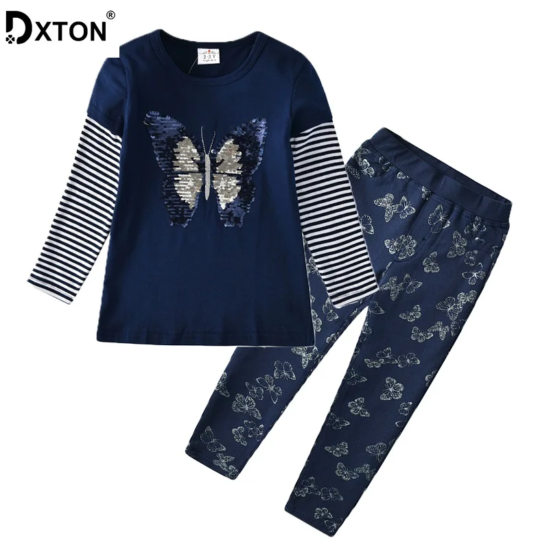 Комплект одежды для девочек из 2 предметов DXTON 2020 топы с длинными рукавами