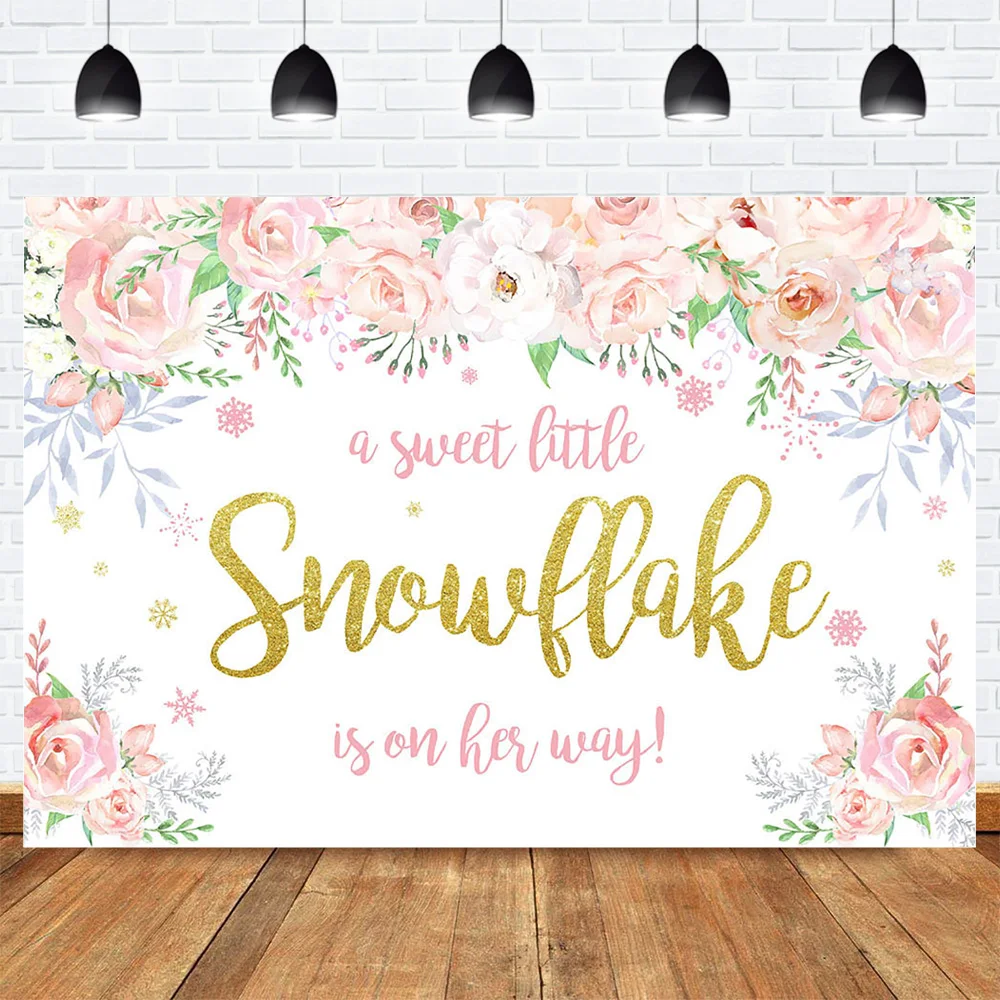 Фон для фотосъемки новорожденных с изображением маленьких снежинок|Фон