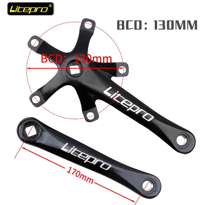 Складной шатун для шоссейного велосипеда Litepro 170 мм квадратный BCD 130 детали | Спорт