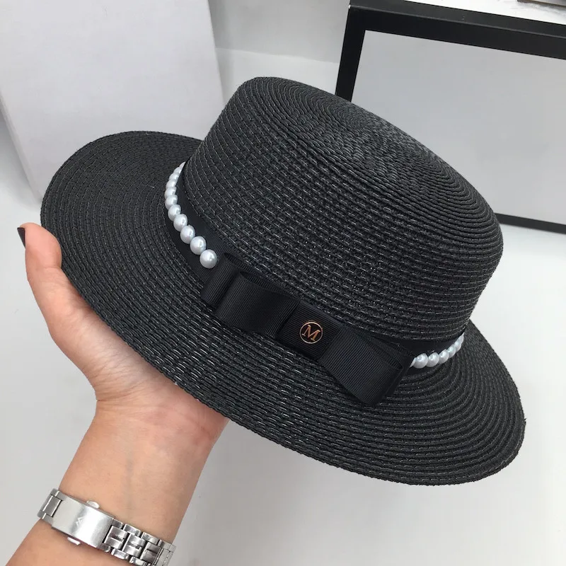 Плоская соломенная шляпа Женская мода вместе маленький чистый и свежий