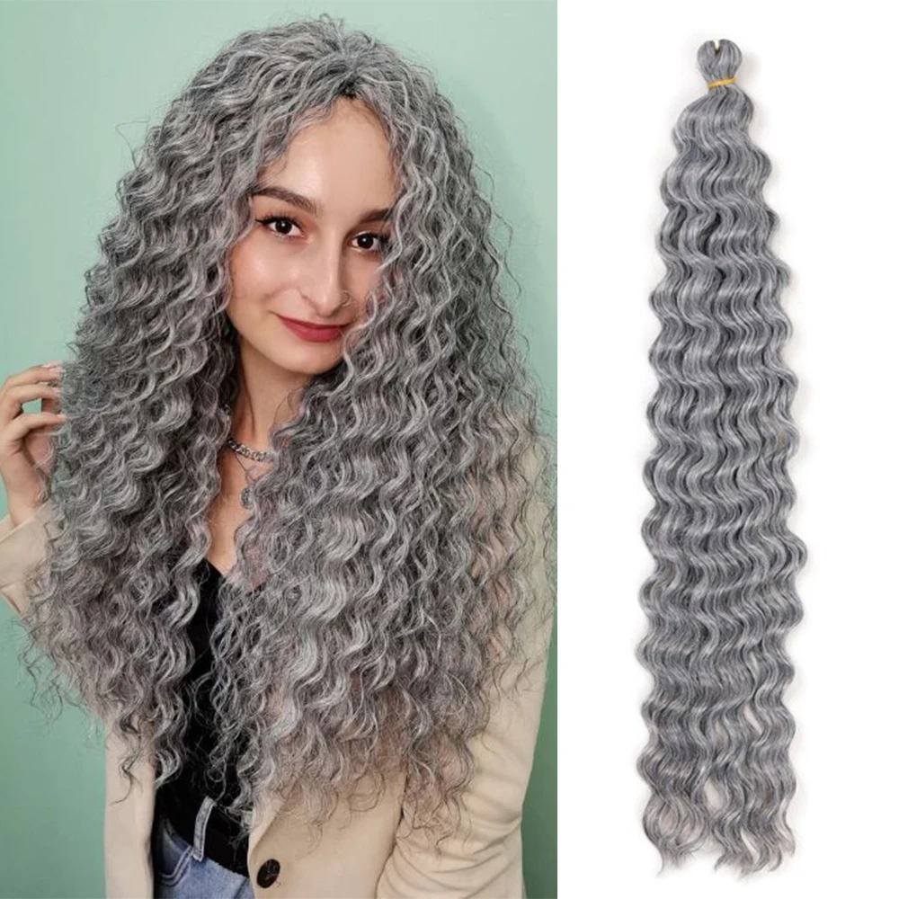 Deep Twist Crochet Hair 22-28inch Synthetic Freetress Deep Wave Ombre Braiding Hair Extensions Soft Natural Curls For Women