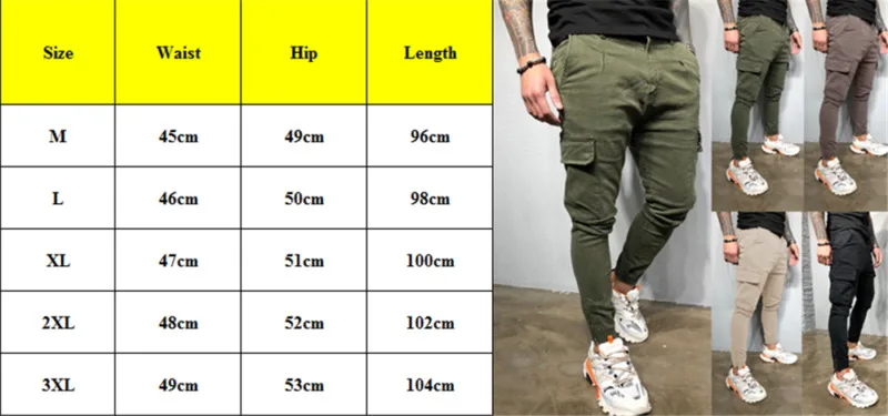 Мужские облегающие брюки карандаш повседневные однотонные зауженные с большими