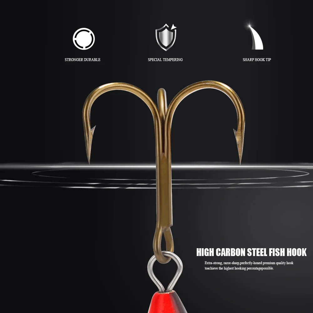 FISHKING Fishing Lure Spinner bait 4g 4.8g 7g 10g 14g Spoon Lures With Treble Hooks Peche Jig Anzuelos isca Pesca