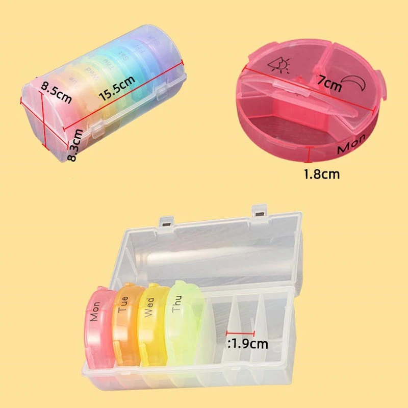 

Weekly Daily Pill Box Organizer 7 Day Drug Tablet Medicine Storage Holder Splitter Large Pill Cases Container For Vitamin