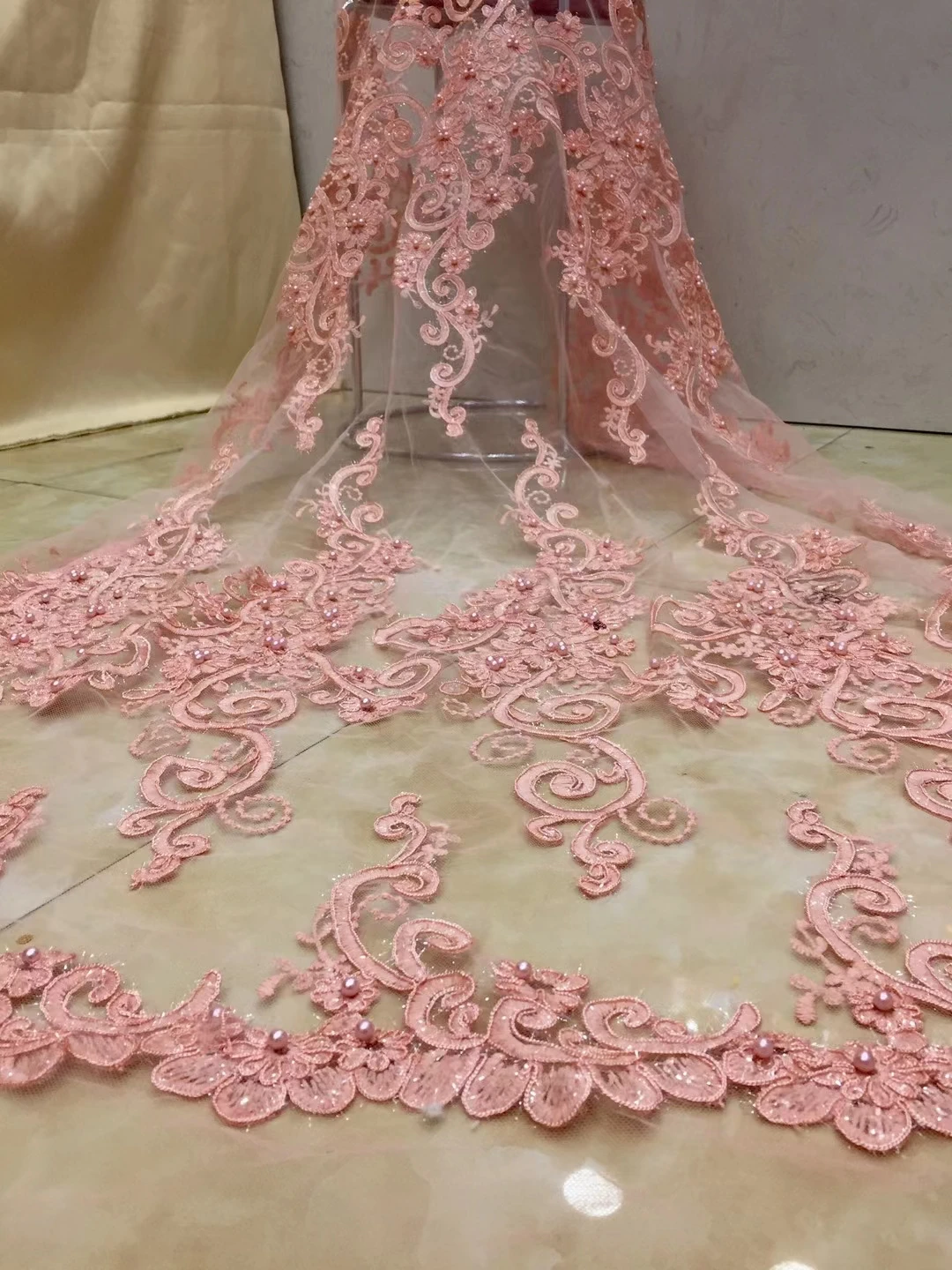 Французская кружевная ткань 2021 высококачественное кружево с бусинами новейшая