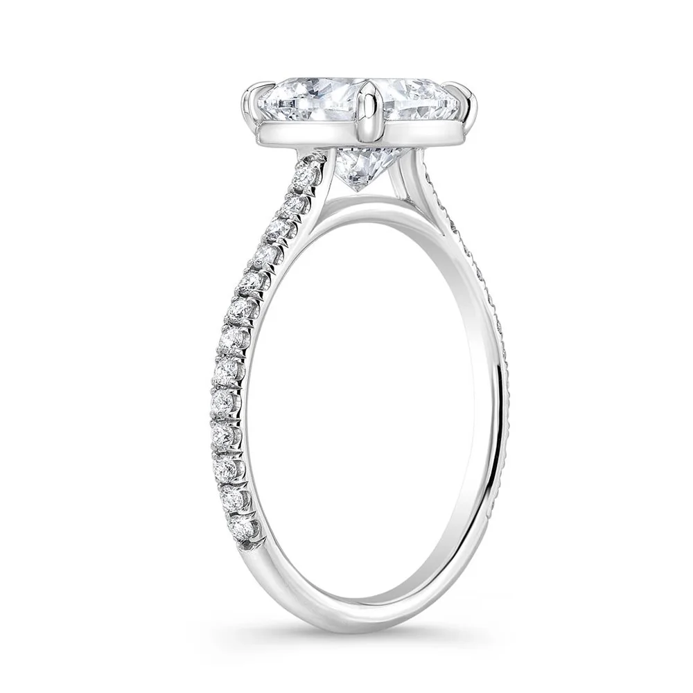 NiceGems 1.4ct 14k белое или розовое золото DF обручальное кольцо из муассанита с подушкой
