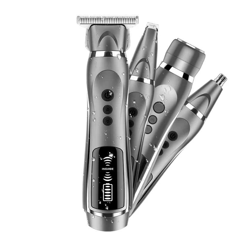 

INGUIDE 2021 New Rechargeable Metal Clippers Men Professional Trimmer Hair Cut Machine Electric Hair Clipper v32