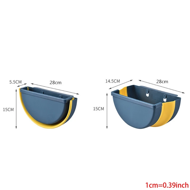 

53CA Folding Waste Bin Wall Mounted Hanging Trash Kitchen Cabinet Door Garbage Can Storage Bucket