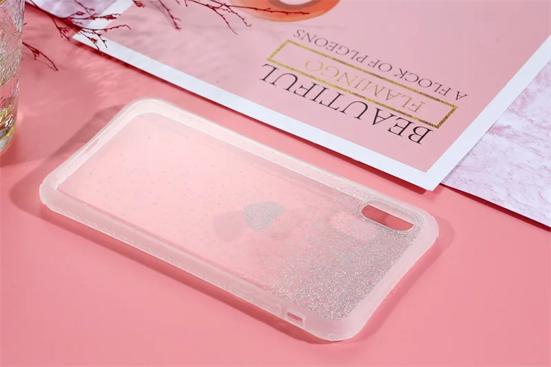 LISCN чехол для телефона с милым сердечком для iPhone 6 6S Plus 7 8 Plus X XS XR Xs Max 11 Pro Max Блестящий Прозрачный Роскошный чехол для телефона