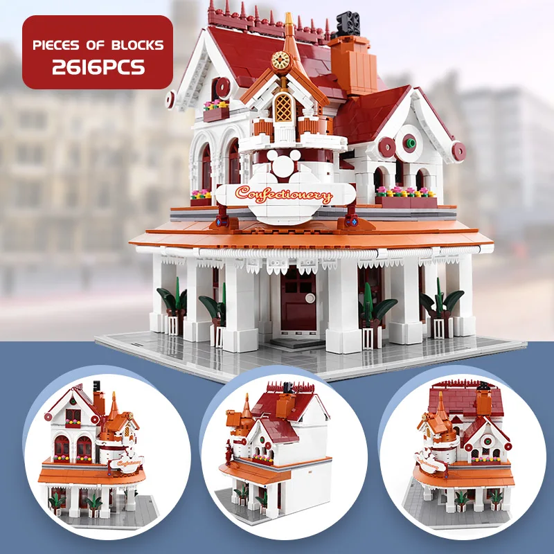 Форма King 11003 MOC креативный уличный вид угол ресторан столовый набор строительные