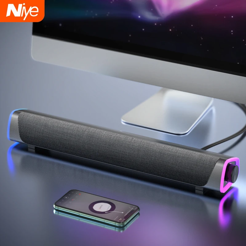 Bluetooth 5 0 динамик USB проводной компьютерный звуковой бар стерео сабвуфер Саундбар