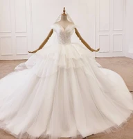 2020 scoop lace applique a line wedding dresses sleeveless tulle boho bridal gown vestido de noiva long train trouwkleed