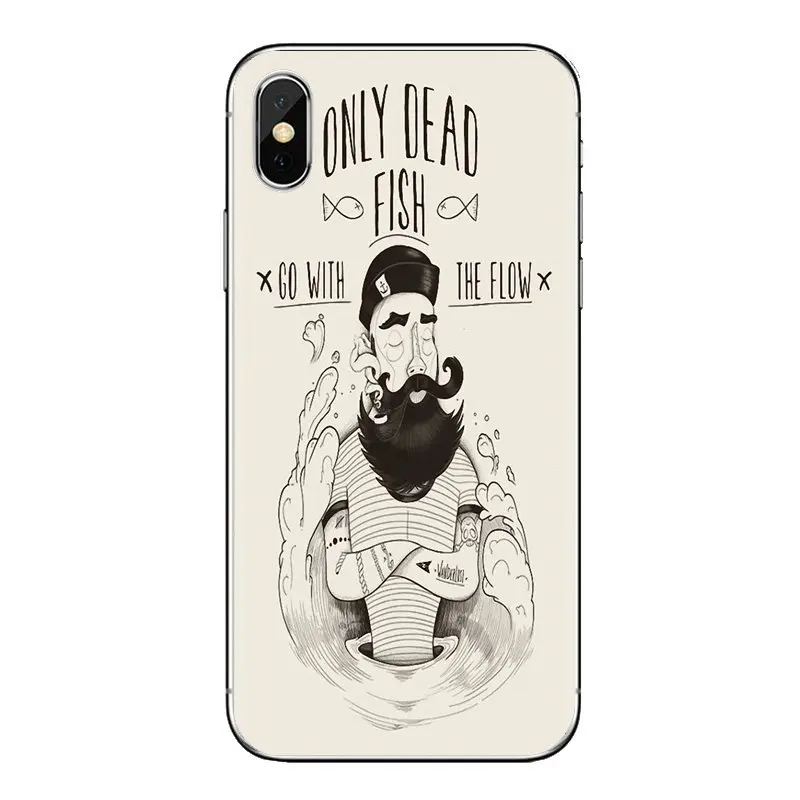 Кожаный чехол для телефона только мертвые рыбы идут с потоком цитаты LG G3 G4 мини G5