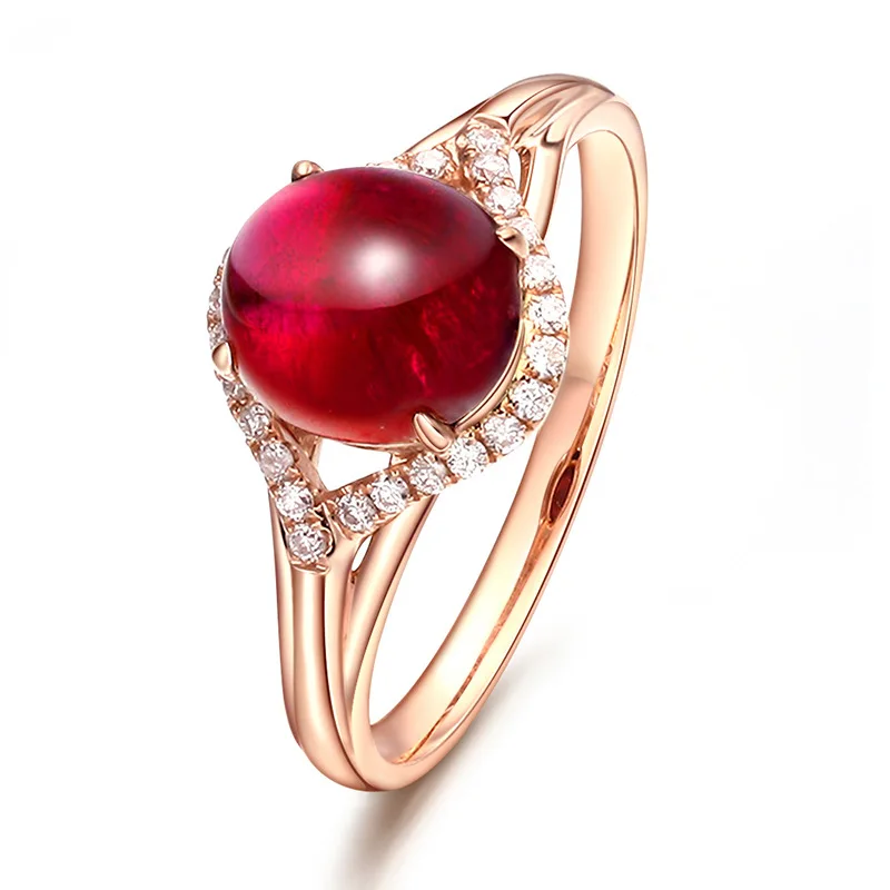 RICKI высокое качество полностью бриллиантовый гранат кольцо люкс четыре когтя