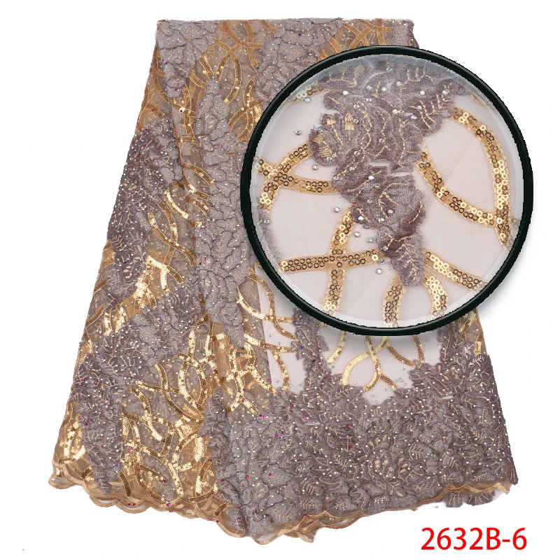 Кружевная ткань с французскими блестками 2019 Высококачественная вышивка