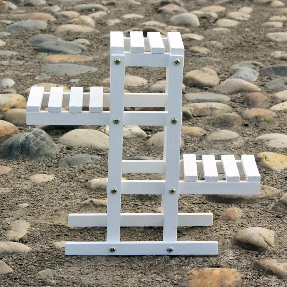 Белый 3 ярусный деревянный стенд для растений многоуровневый суккулентный