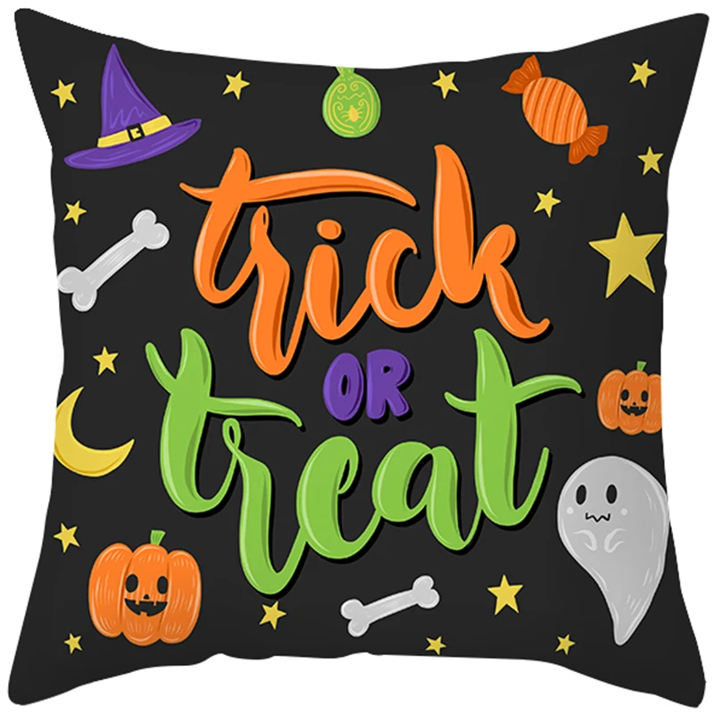 

Zerolife Halloween Cushion Cover Demon Pumpkin Pillow Cover For Sofa Bed Chair Car Decorative Pillow Case 45x45cm Holiday Decor