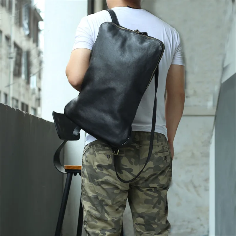 Рюкзак мужской и женский из натуральной кожи с отделением для ноутбука 15 6 дюйма