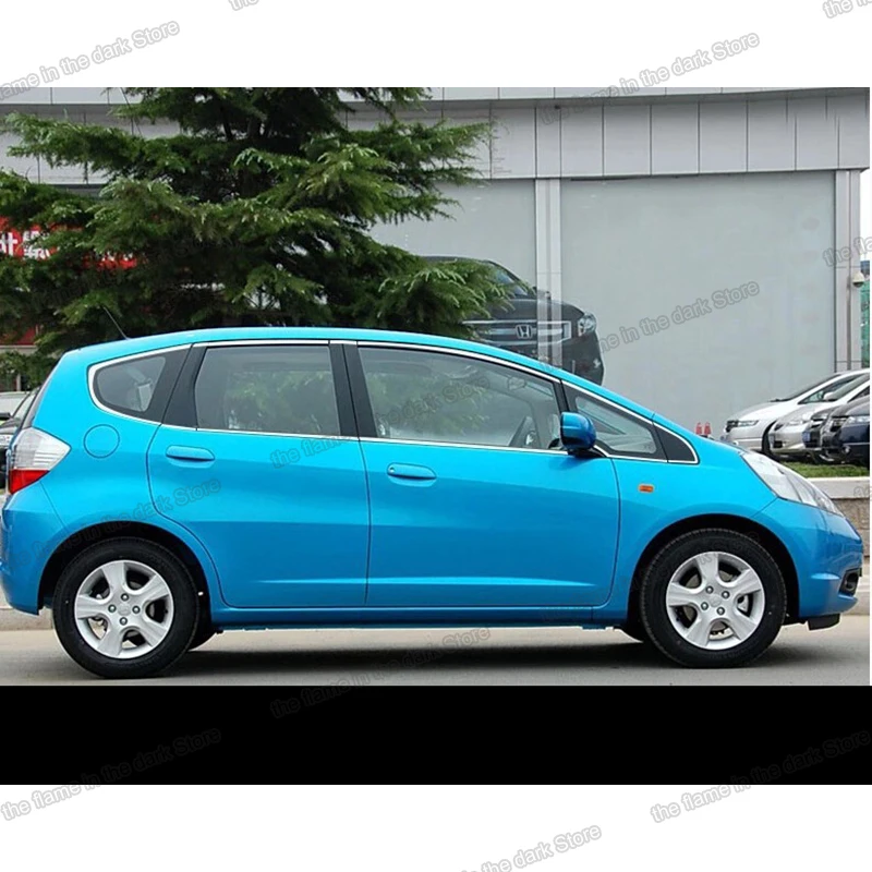 Lsrtw2017 304 нержавеющая сталь автомобильные оконные облицовки для honda fit jazz 2008 2009 2010