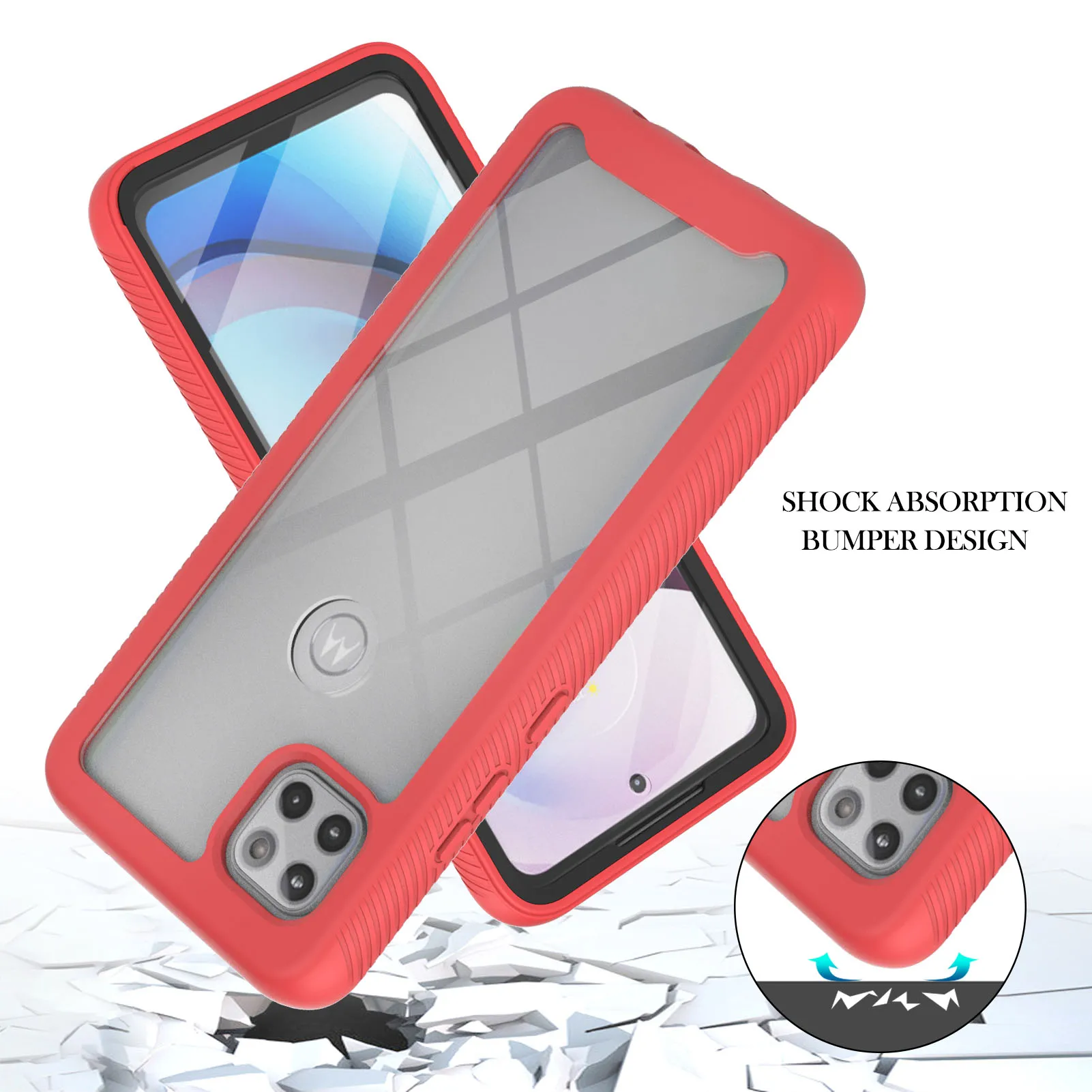 phone case for motorola moto g stylus 2021 one 5g ace power g9 play e7plus clear shockproof full cover built in screen protector free global shipping