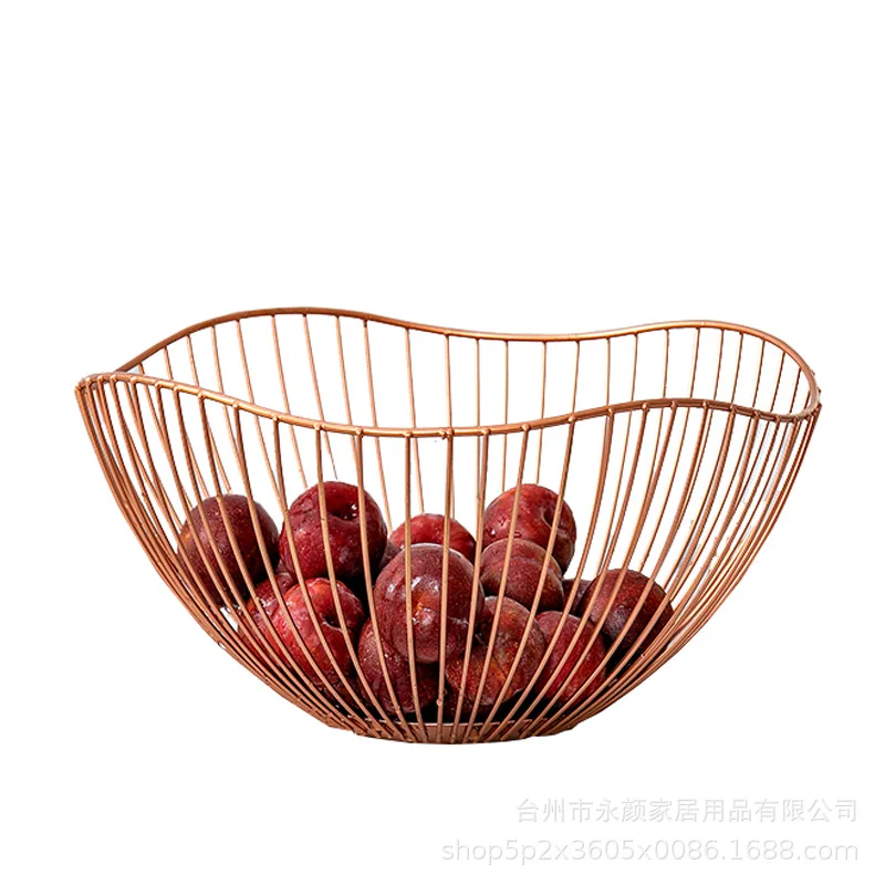 

Metal Wire Fruit Plate Kitchen Living Room Storage Basket Kitchen Drain Rack Fruit Vegetable Storage Holder Snack Tray Storage