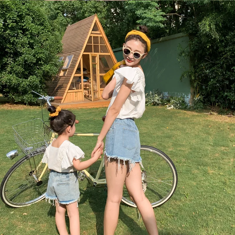 Одинаковая одежда для семьи модная мамы и меня футболка девочек футболки с