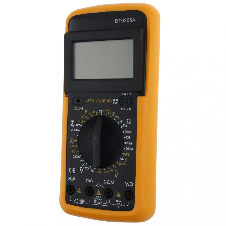 DT9205 Профессиональный цифровой мультиметр электрический ручной Амперметр