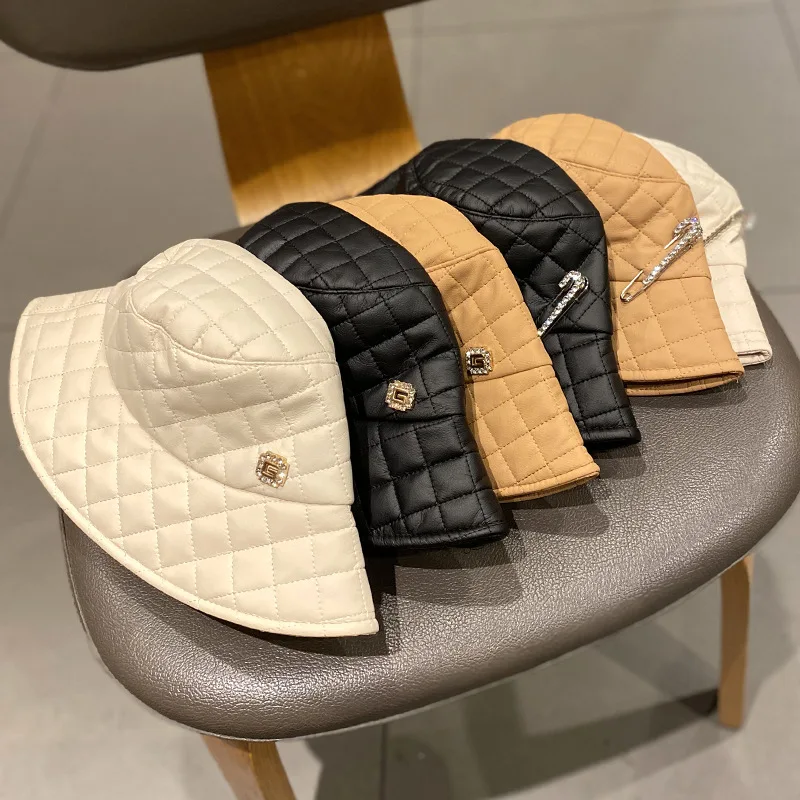 Панама с принтом в клетку для женщин теплая Повседневная шляпа из искусственной