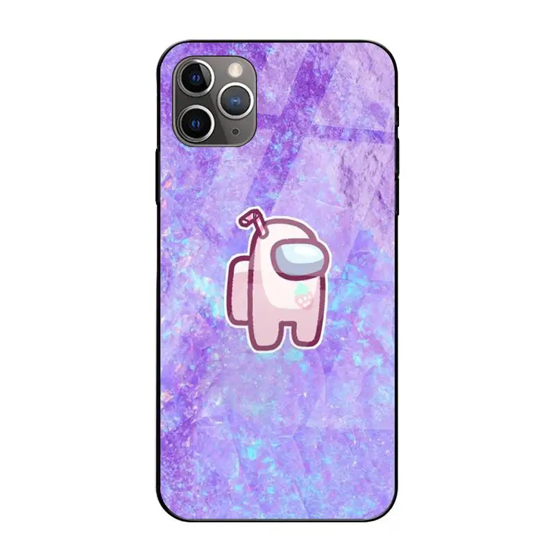 

0 Among Us Glass Shell Phone Case Tempered Glass For Iphone6plus 6S 7 7plus 8 X XS XSmax XR 11 12 Pro Max 12mini