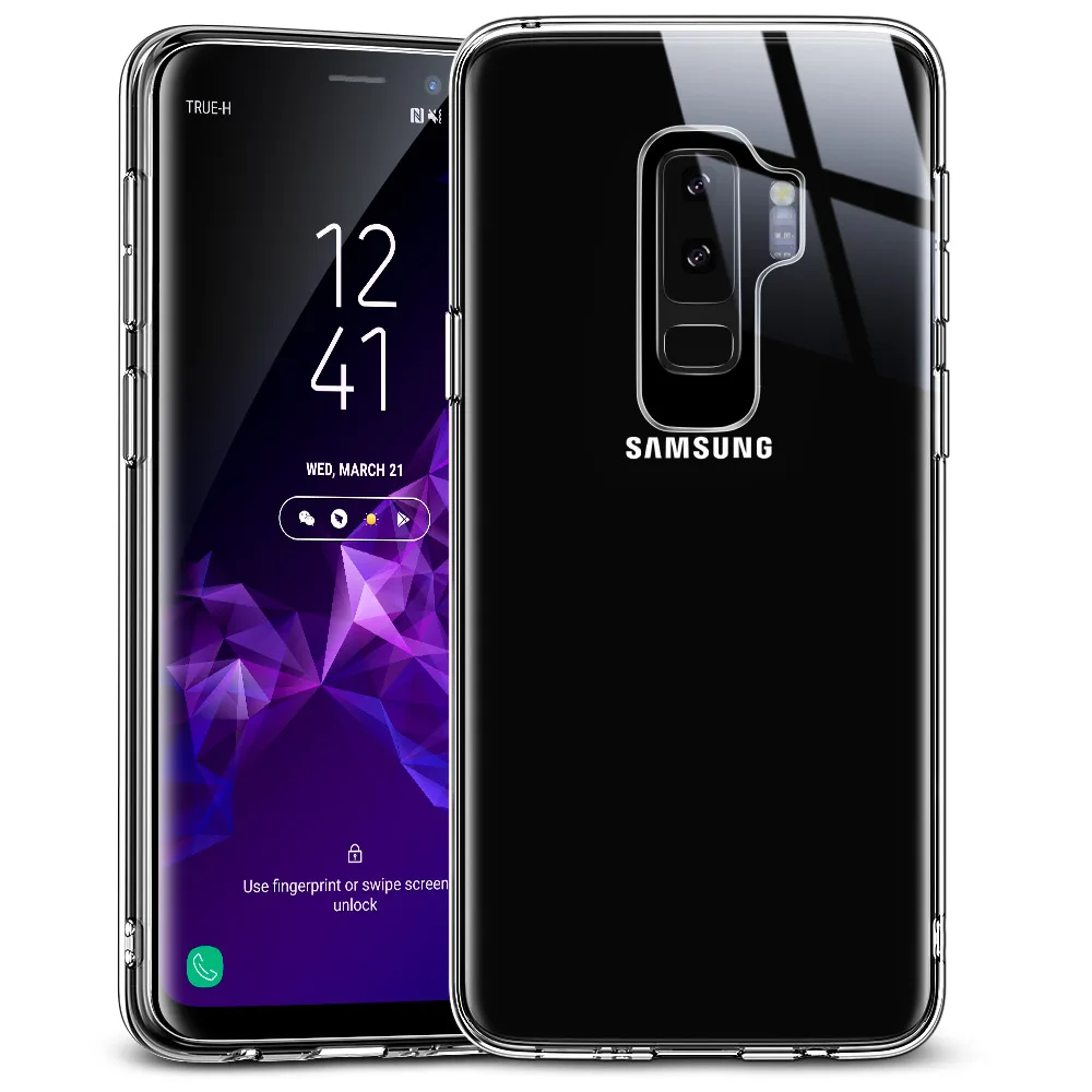 Для samsung S9 чехол, ESR для samsung S9 Plus чехол из закаленного стекла жесткий чехол+ ТПУ Рамка для samsung S9 для Galaxy S9 plus - Цвет: Прозрачный