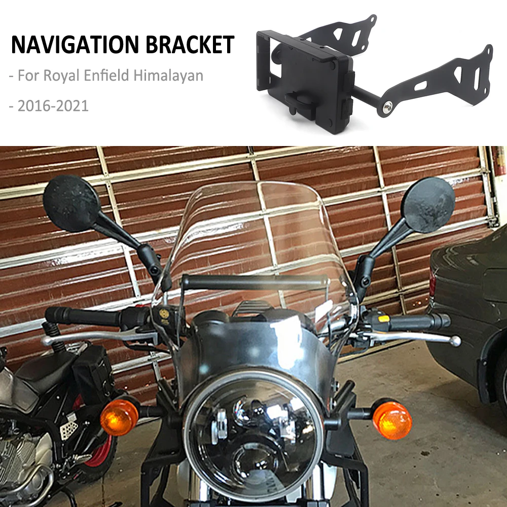 

NEW Motorcycle Mobile Phone GPS Mount Navigation Plate Bracket USB Wireless Charging Stand For Royal Enfield Himalayan 2016-2021