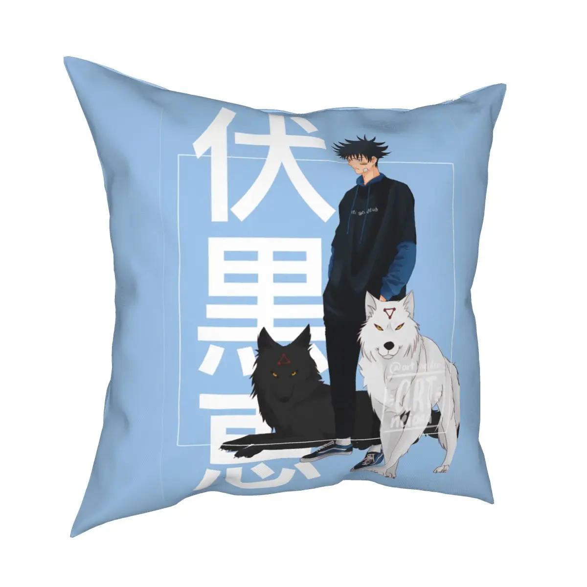 

Megumi Fushiguro Jujutsu Kaisen Pillowcase Printing Fabric Cushion Cover Decoration Throw Pillow Case Cover Home 45*45cm