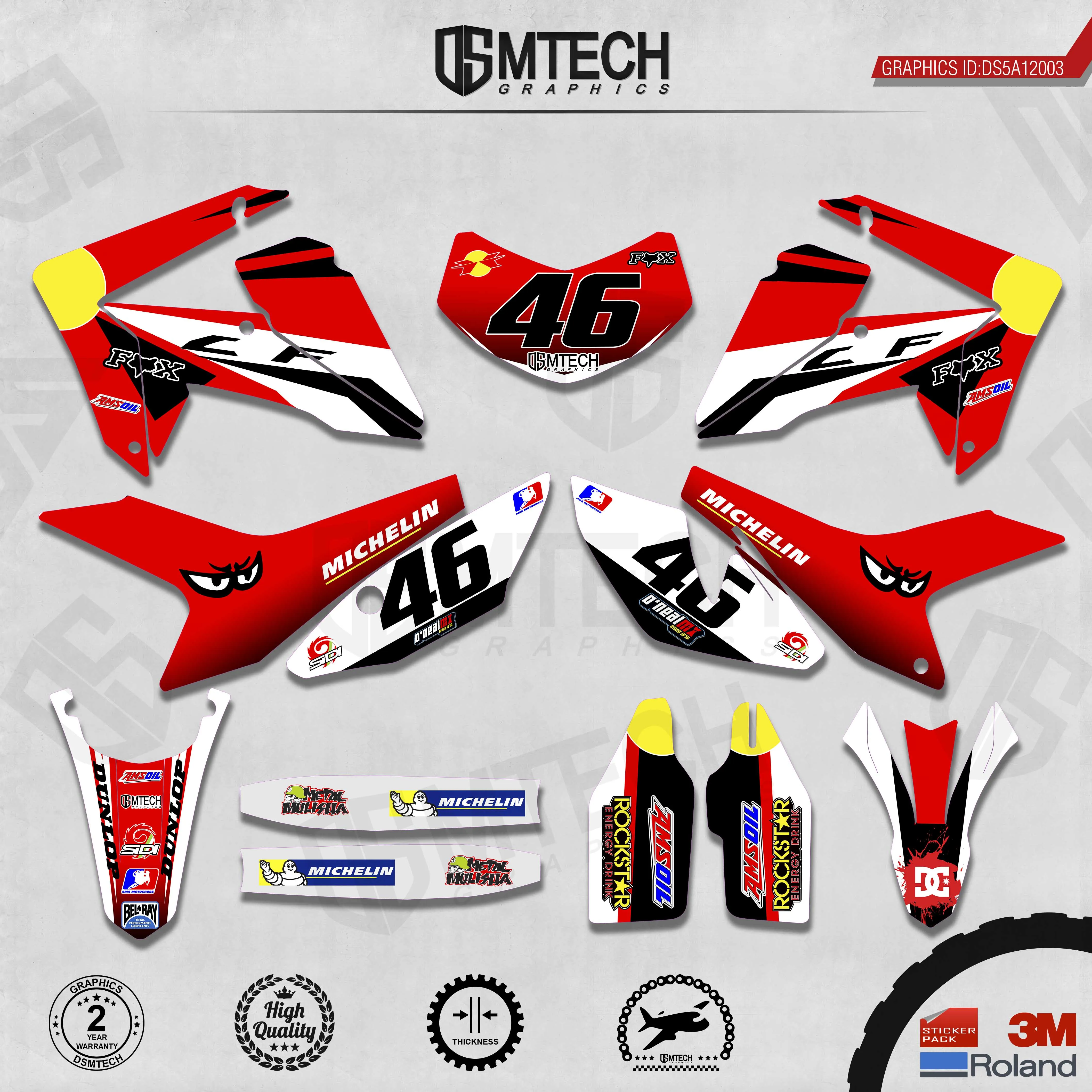 DSMTECH Customized Team Graphics Backgrounds Decals 3M Custom Stickers For 2012-2016 2017-2020 CRF250L 003