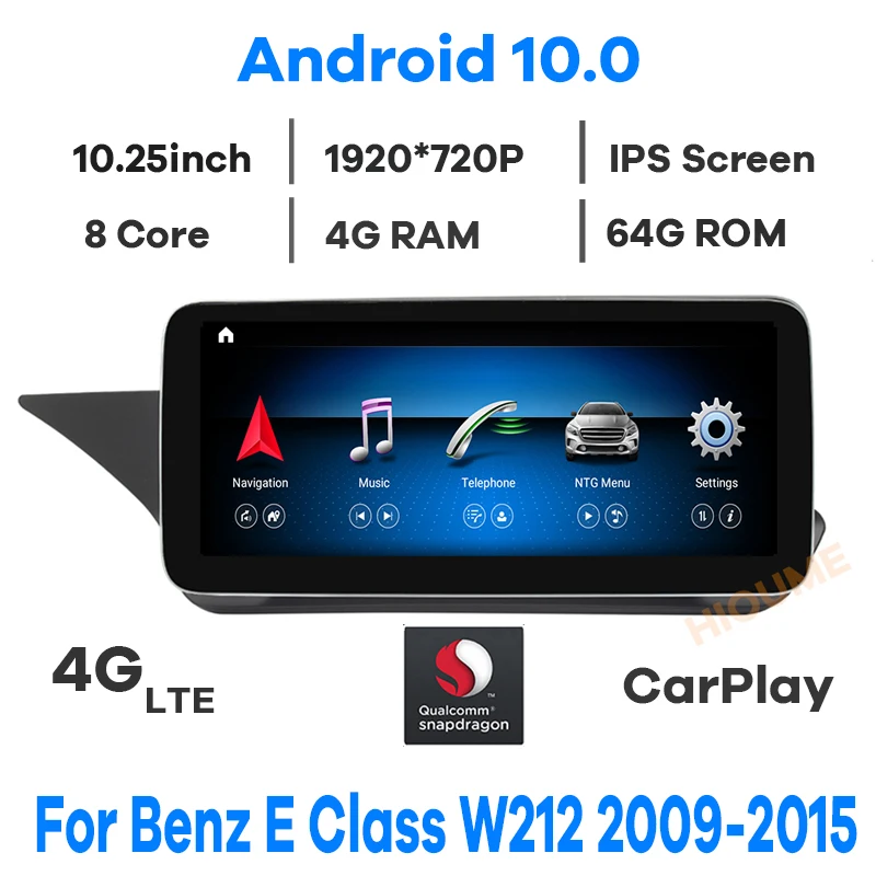 Мультимедийный плеер с процессором Snapdragon 10 25 дюйма Android GPS радио для Mercedes Benz E Class