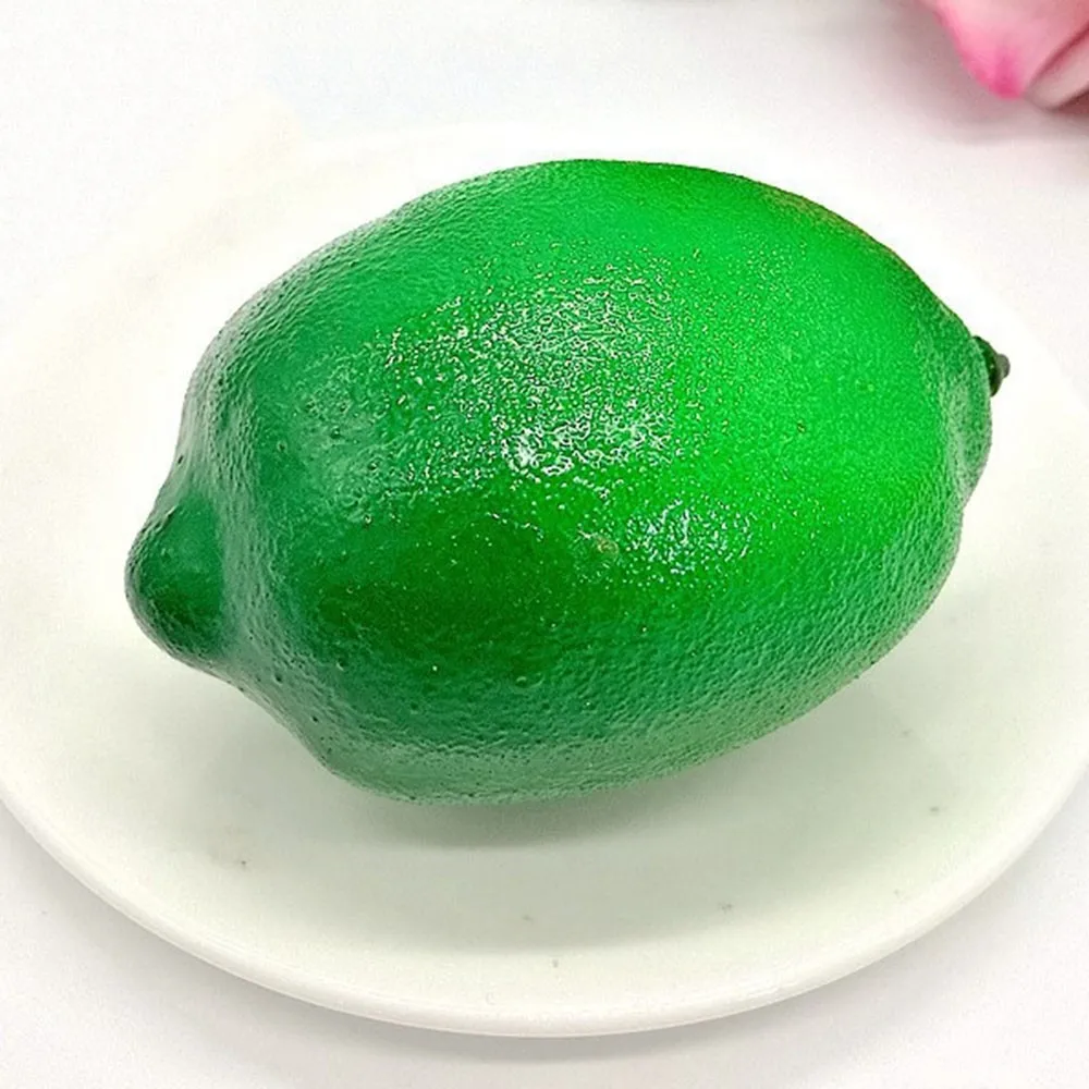 Искусственная Реалистичная муляж лимона желтый и зеленый поддельные