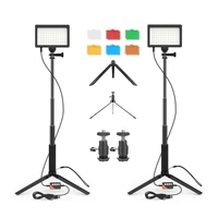 jintu 2 sets studio led video light tl 96 96pcs led video light w stand photography lighting kit 5600k dimmable led panel lamp