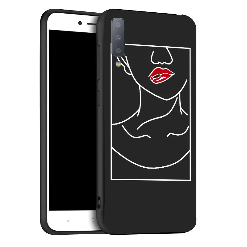 x064 Чехол для samsung A6, A8 Plus, A7, A9, чехол, мягкий, 3D, мультяшный, силиконовый, черный, окрашенный, чехол для телефона, для samsung Galaxy A5, бампер - Цвет: x064
