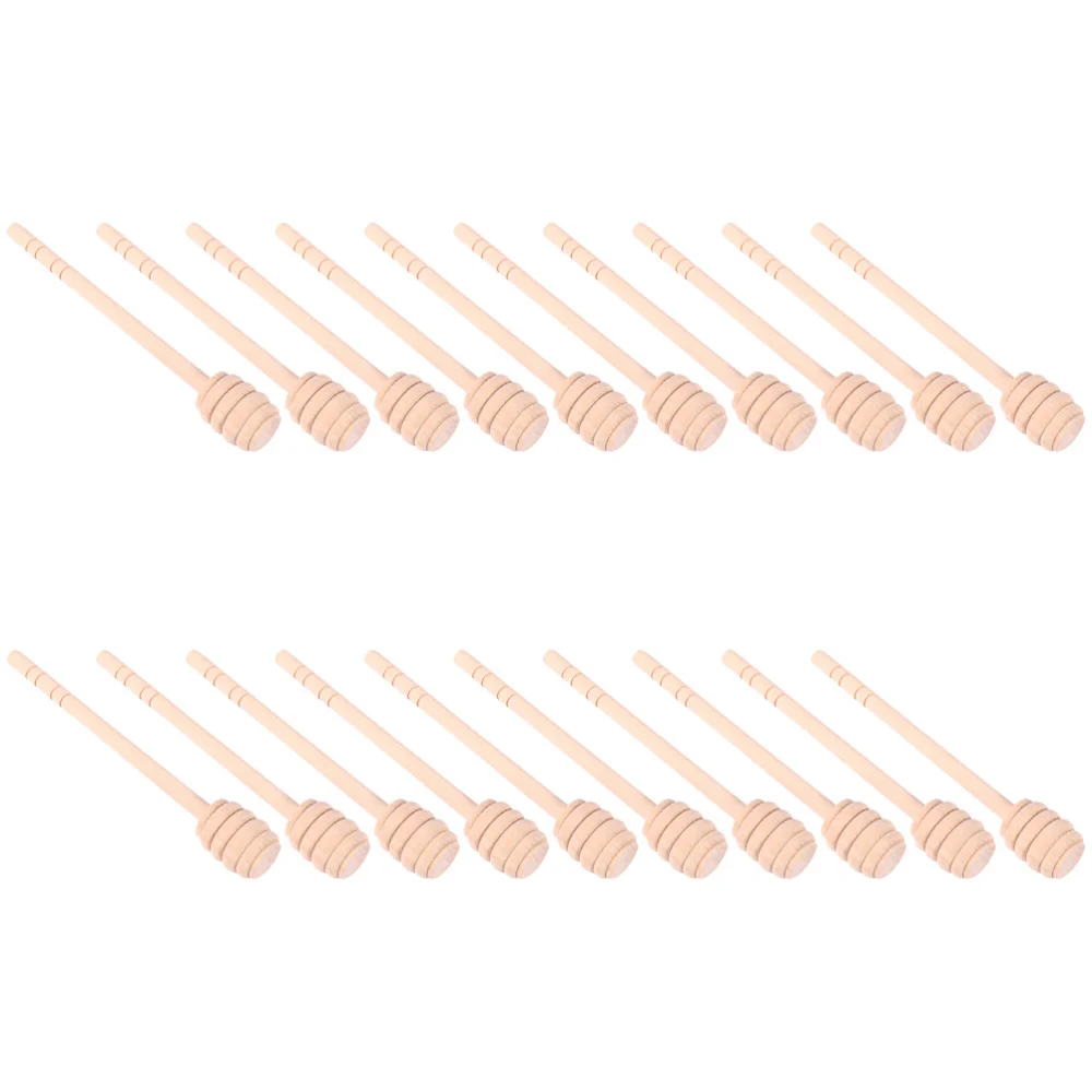 

20PCS Wooden Honey Dipper Drizzler Stirring Stick for Honey Jam Jar Dispense