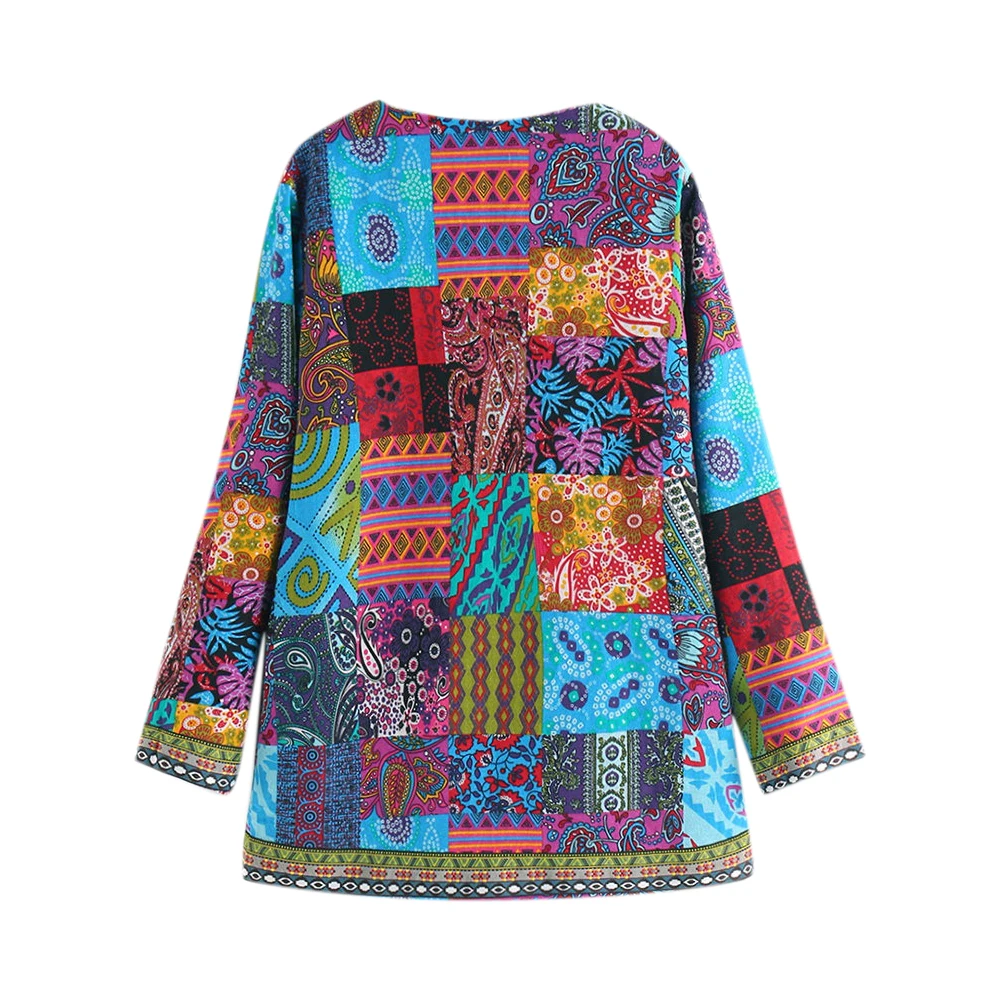

Autumn 2020 Women's Jacket Coat Vintage Printed Coat Ethnic Cardigan Jacket Women Clothes Winter Female Coat