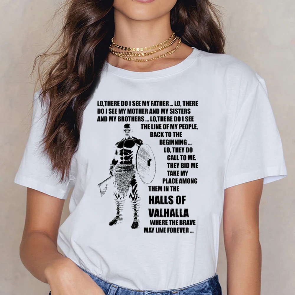 

Tops T Shirt Women Viking Prayer Womens Flowy Funny Harajuku Cotton Female Shirt