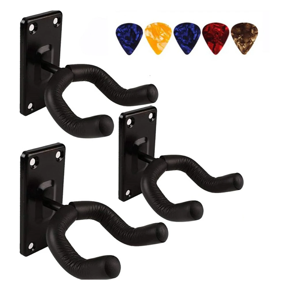 

Guitar Wall Mount Hanger Hook Holder Stand Guitar Hangers Hooks with Picks for Acoustic Electric and Bass Guitars